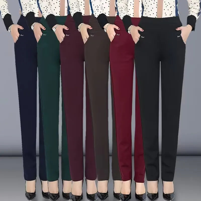 TQGQG Womens High Waist Elastic Cargo Pants Streetwear