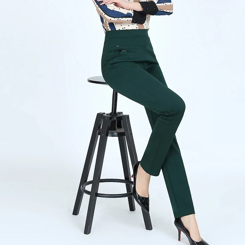 TQGQG Womens High Waist Elastic Cargo Pants Streetwear