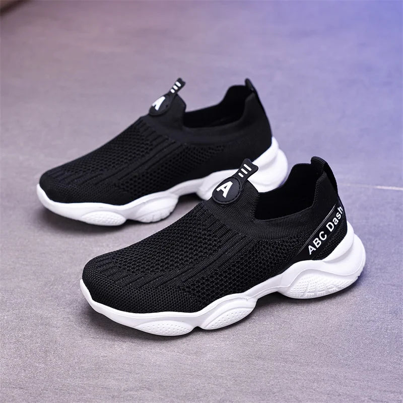 Kids Breathable Knit SlipOn Casual Shoes Unisex Lightweight Running