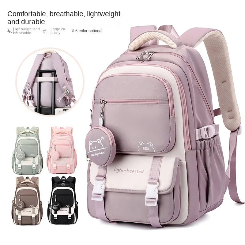 SOATIM Waterproof Girls School Backpack For Laptop And Travel