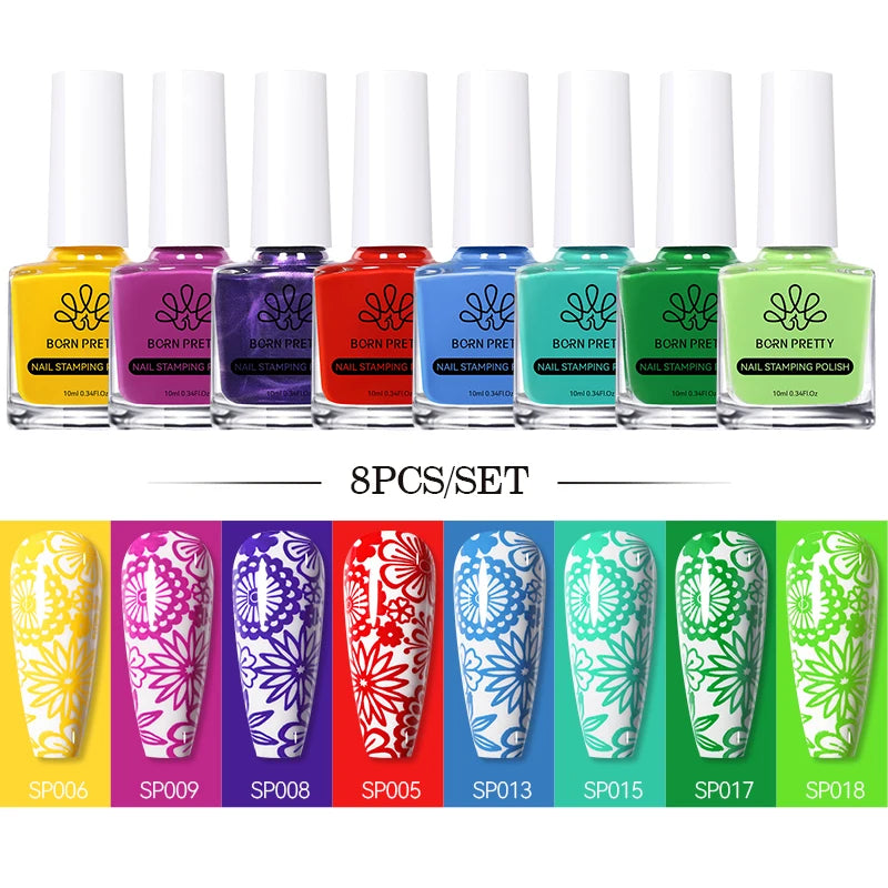Born Pretty Nail Art Stamping Polish Varnish Kit Set
