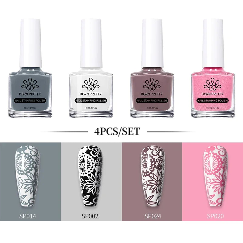 Born Pretty Nail Art Stamping Polish Varnish Kit Set