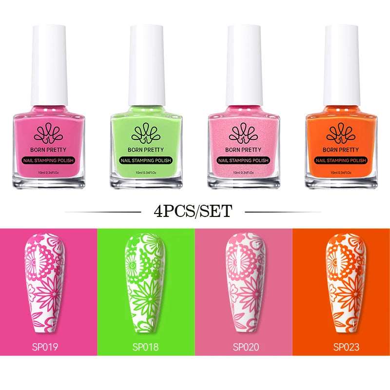 Born Pretty Nail Art Stamping Polish Varnish Kit Set