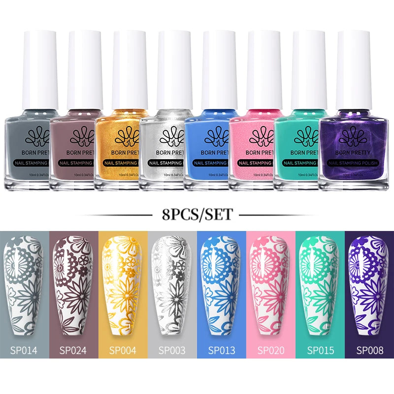 Born Pretty Nail Art Stamping Polish Varnish Kit Set