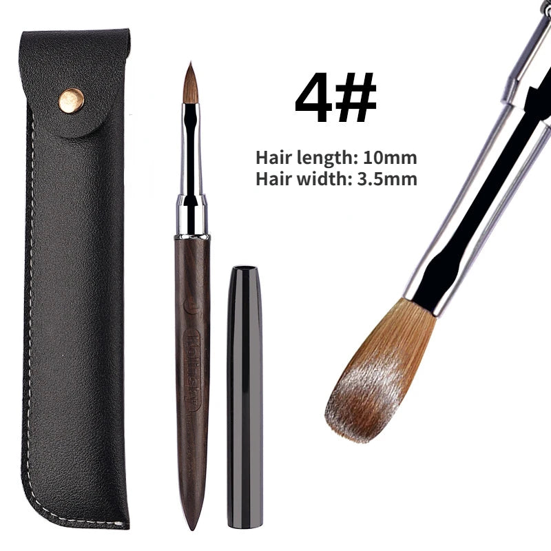 Kolinsky Acrylic Nail Brush With Wooden Handle For Gel Carving