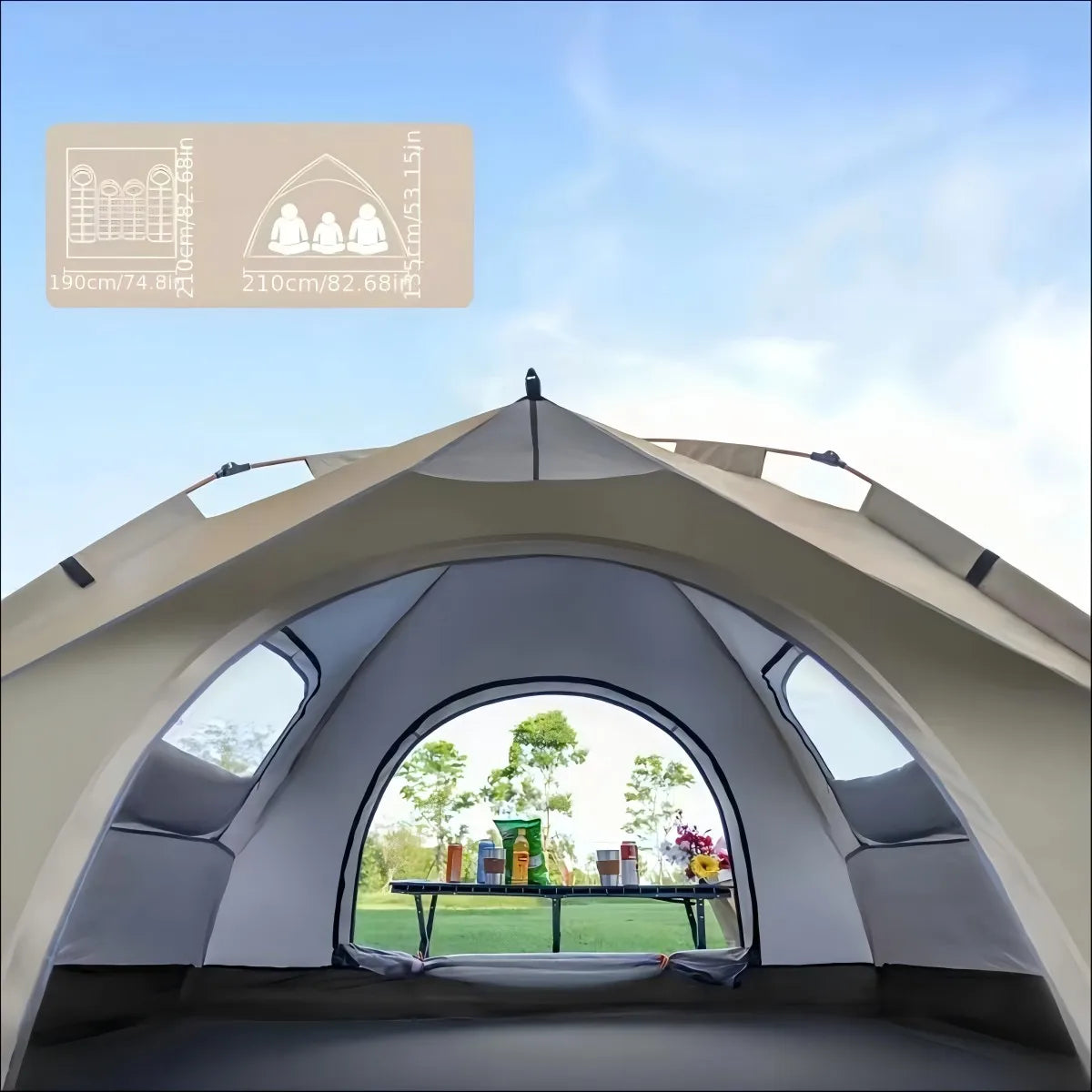 Pakicetus All Weather Automatic Tent Sunshade Quick 60 Second Setup