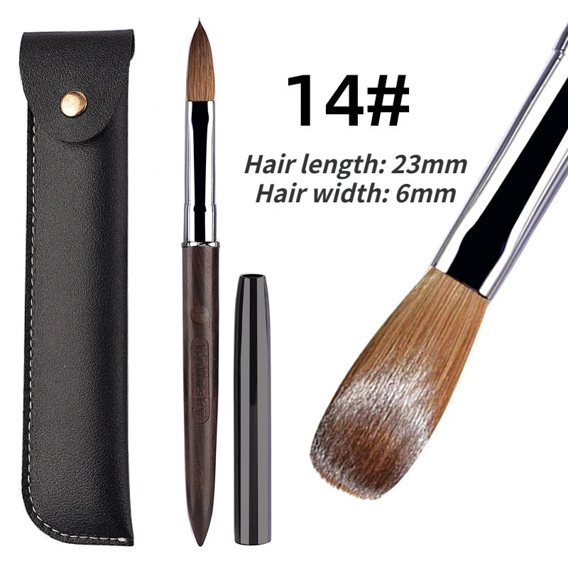 Kolinsky Acrylic Nail Brush With Wooden Handle For Gel Carving