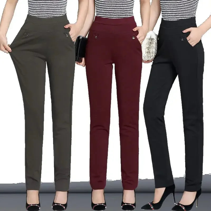 TQGQG Womens High Waist Elastic Cargo Pants Streetwear