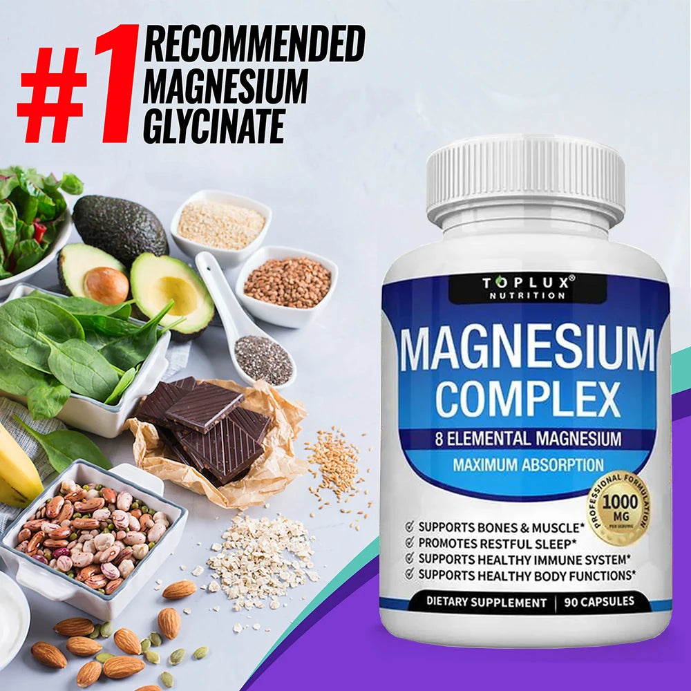LISM Magnesium Complex 1000MG Supplement For Sleep Stress Relief
