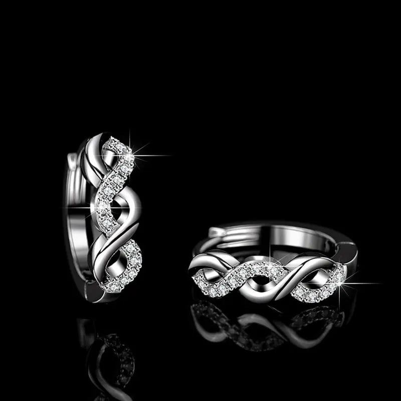 Knobspin GRA Moissanite Hoop Earrings S925 Silver Plated