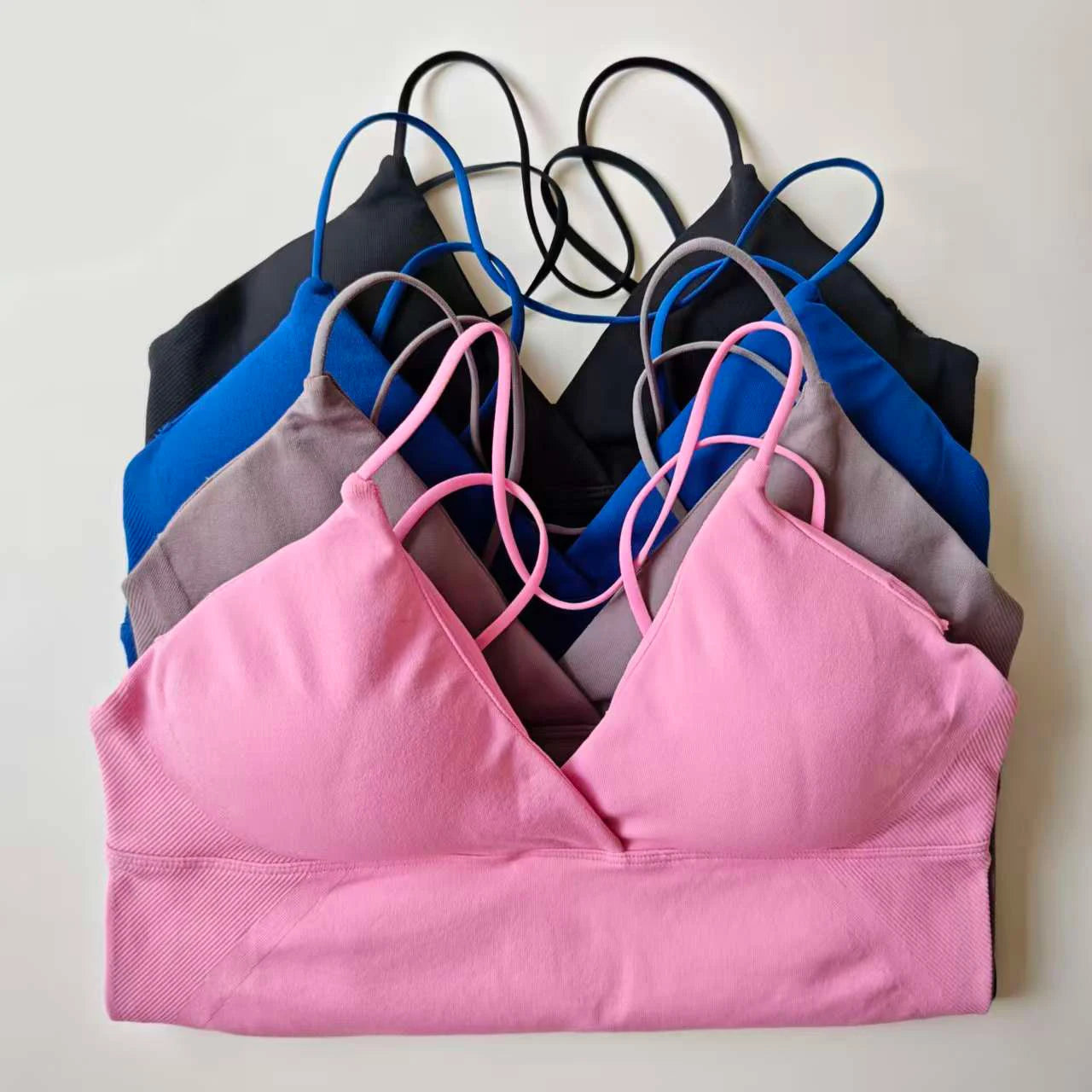Seamless Nclagen Vision Twist Front Longline Yoga Vest