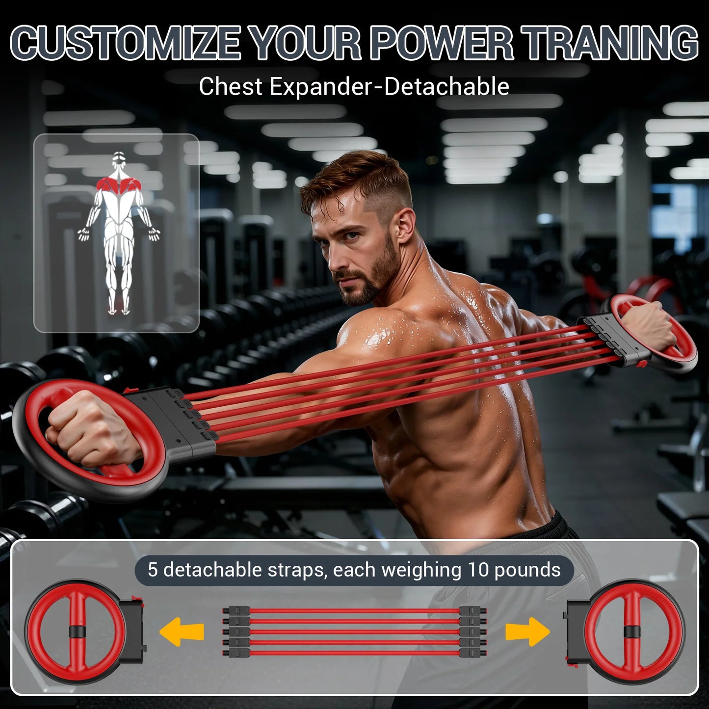 Three In One Upper Body Strength Trainer With Forearm Crank