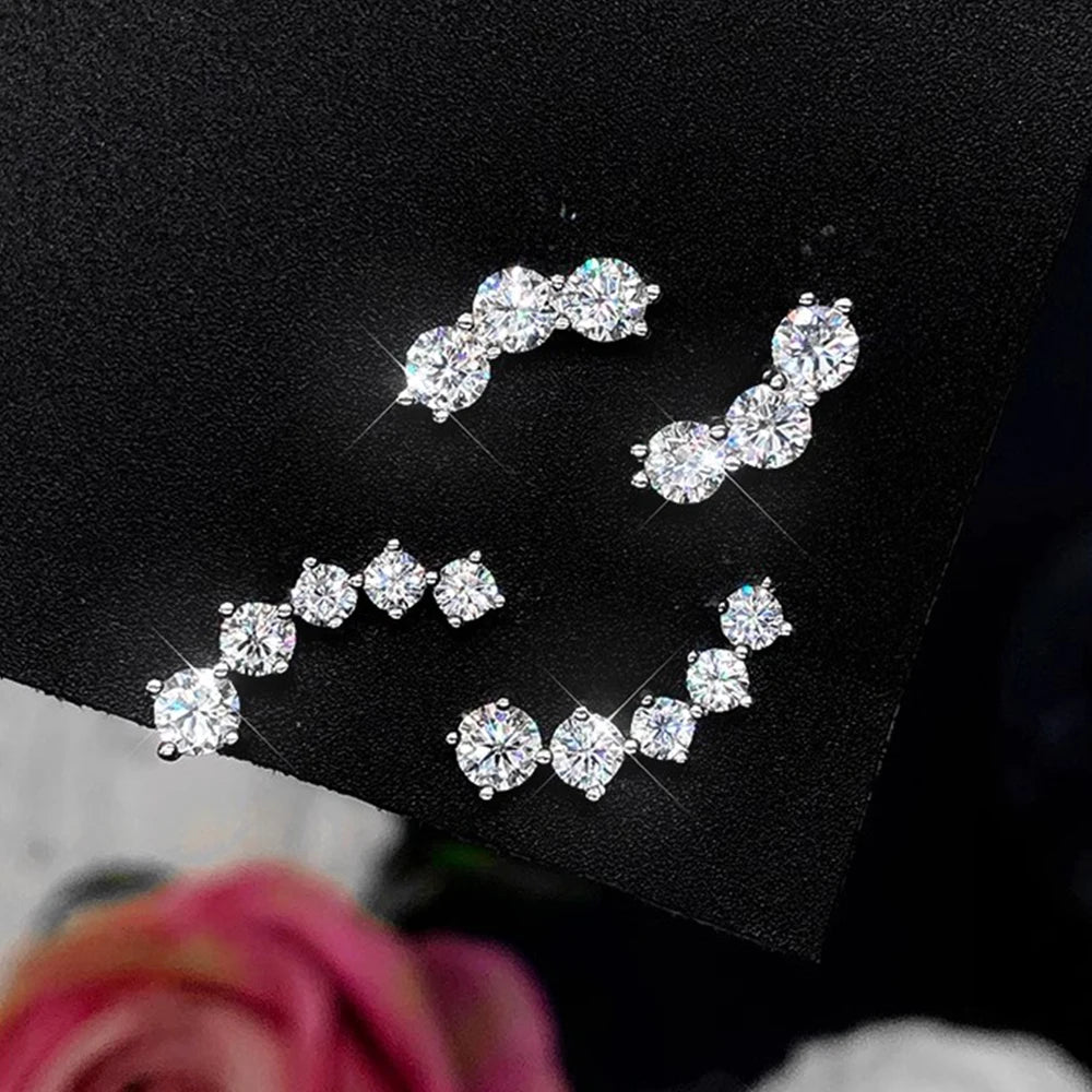 Houtros Moissanite Diamond Stud Earrings GRA Certified 925 Sterling Silver