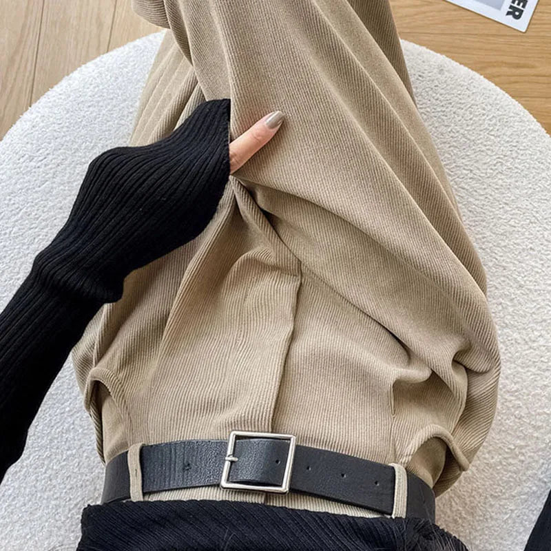 KUYING Womens Corduroy High Waist Wide Leg Pants Autumn Winter