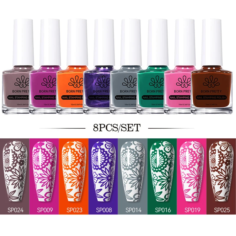 Born Pretty Nail Art Stamping Polish Varnish Kit Set