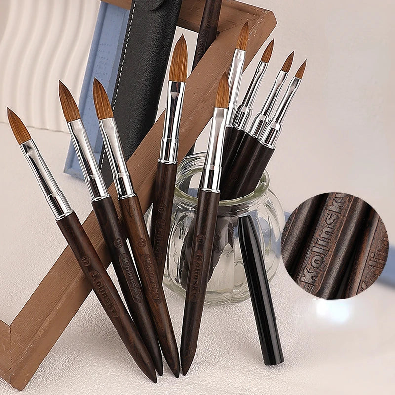 Kolinsky Acrylic Nail Brush With Wooden Handle For Gel Carving