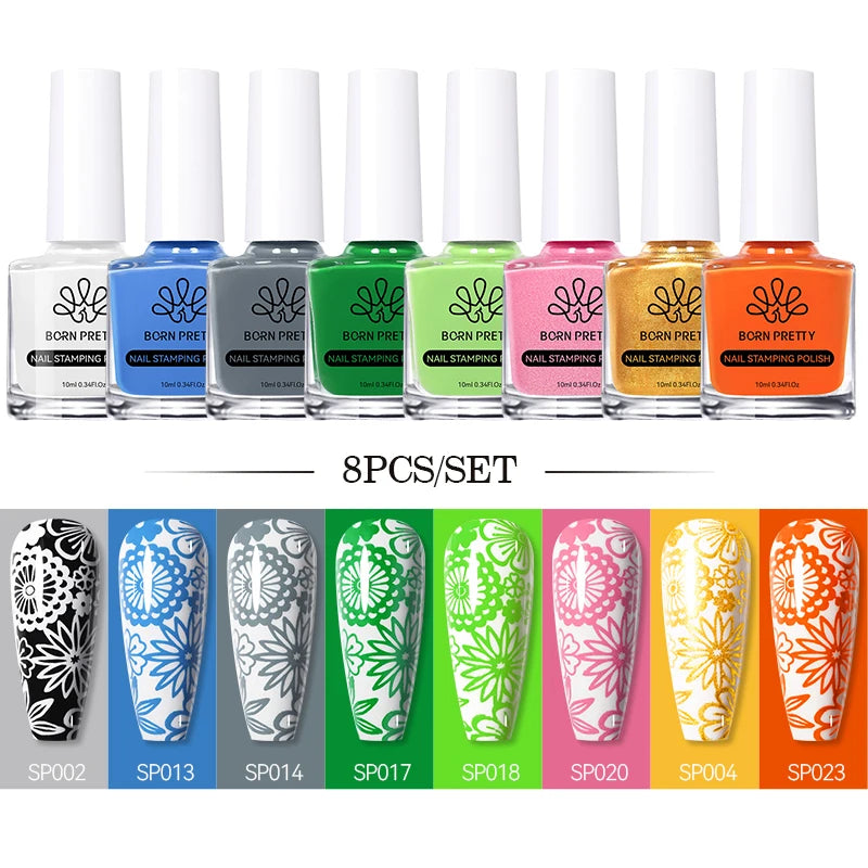 Born Pretty Nail Art Stamping Polish Varnish Kit Set