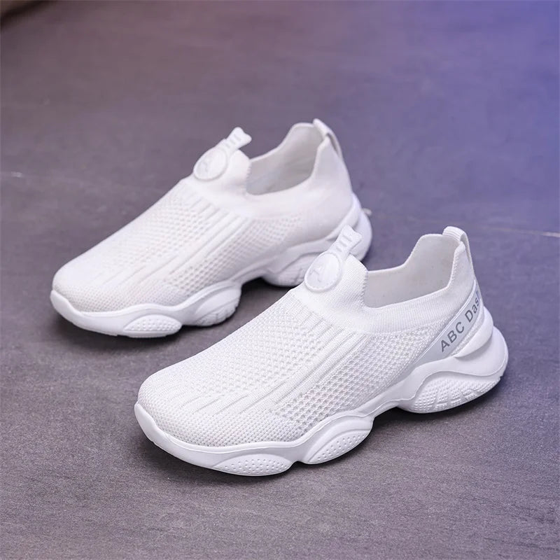 Kids Breathable Knit SlipOn Casual Shoes Unisex Lightweight Running