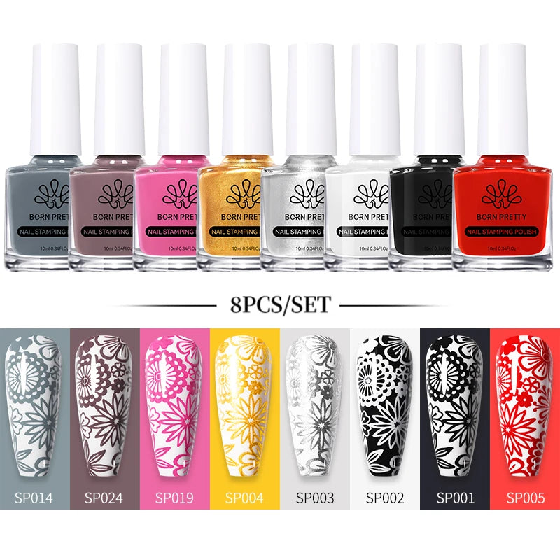 Born Pretty Nail Art Stamping Polish Varnish Kit Set