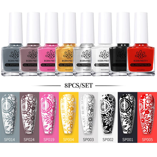 Born Pretty Nail Art Stamping Polish Varnish Kit Set