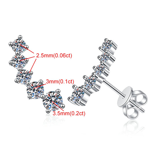 Houtros Moissanite Diamond Stud Earrings GRA Certified 925 Sterling Silver