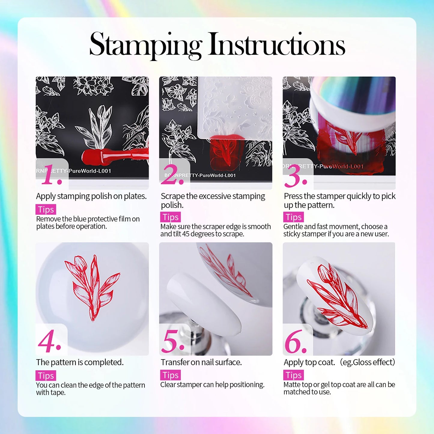 Born Pretty Nail Art Stamping Polish Varnish Kit Set