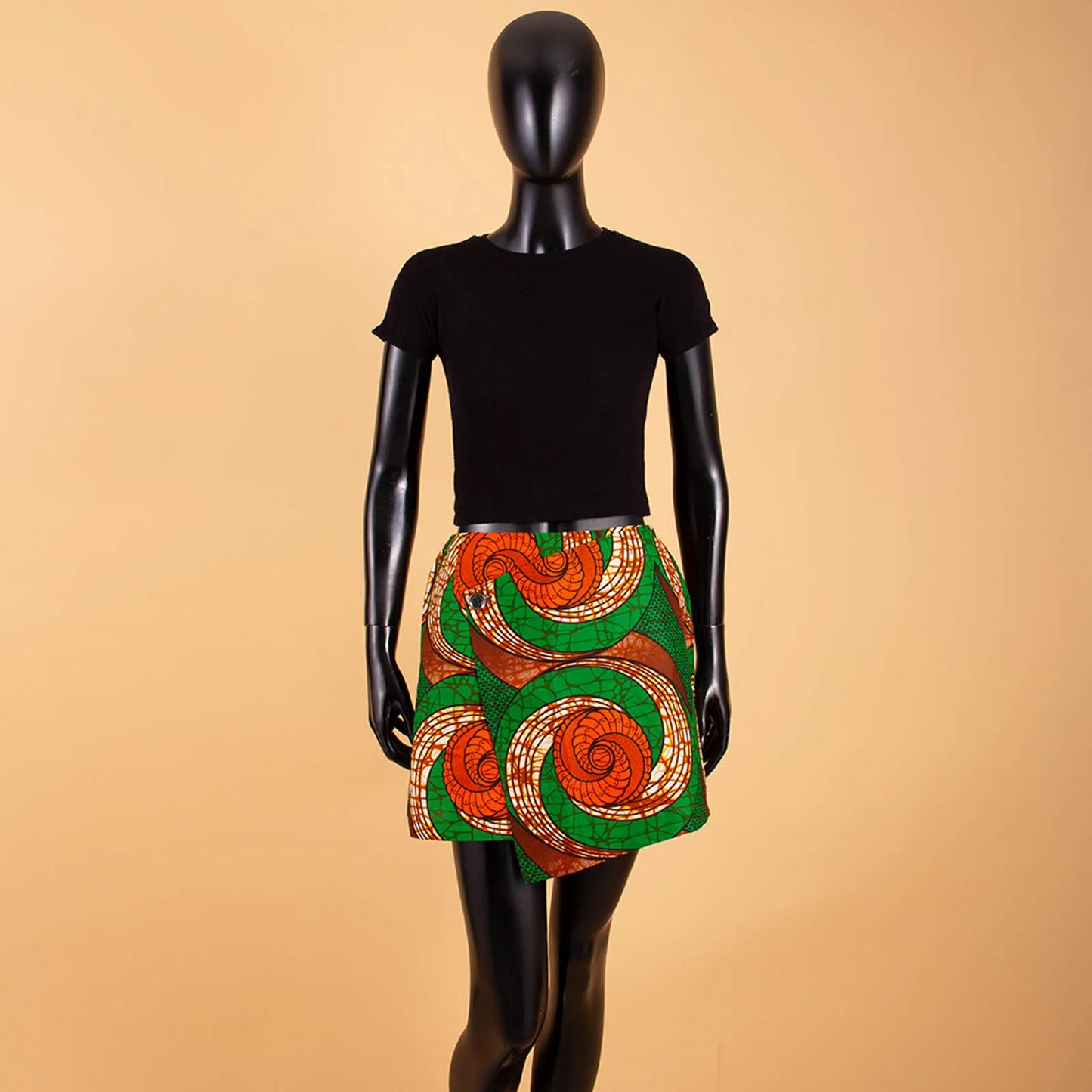 Afripride Women African Print Batik Ruffle Mini Skirt