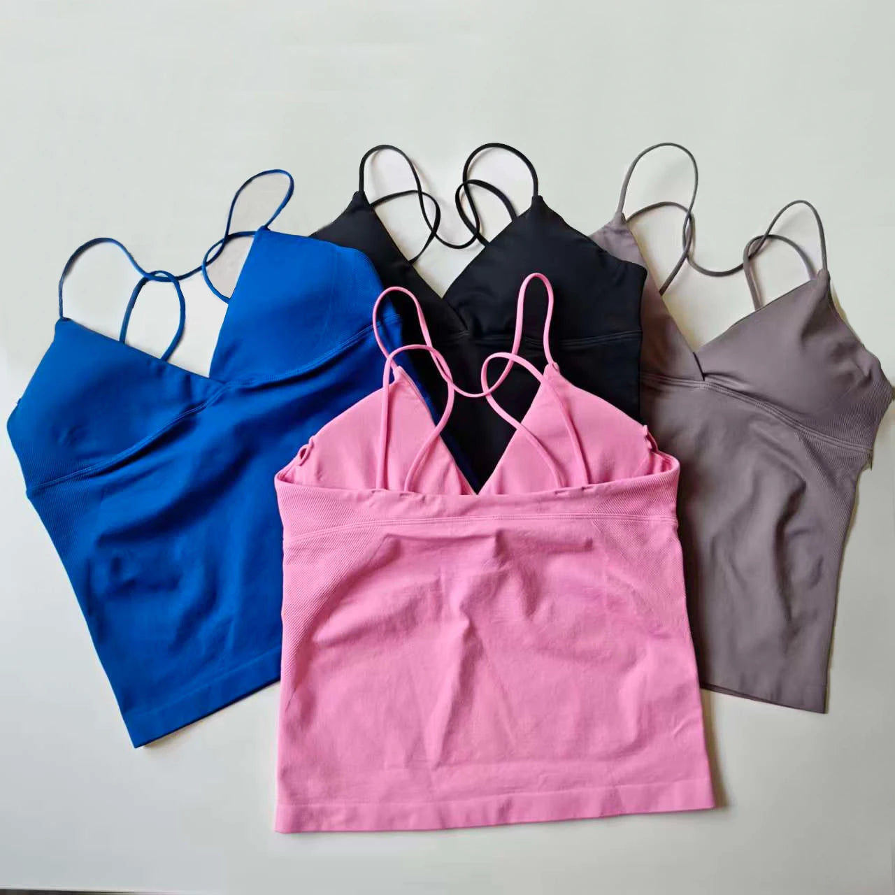Seamless Nclagen Vision Twist Front Longline Yoga Vest