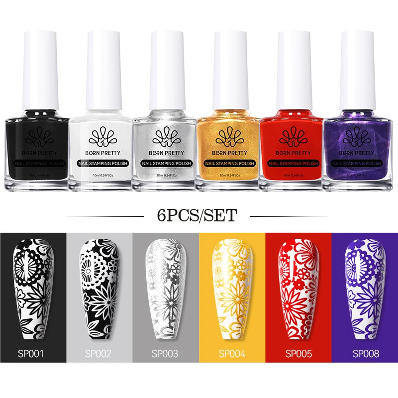 Born Pretty Nail Art Stamping Polish Varnish Kit Set