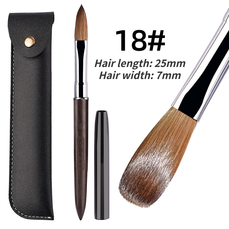 Kolinsky Acrylic Nail Brush With Wooden Handle For Gel Carving