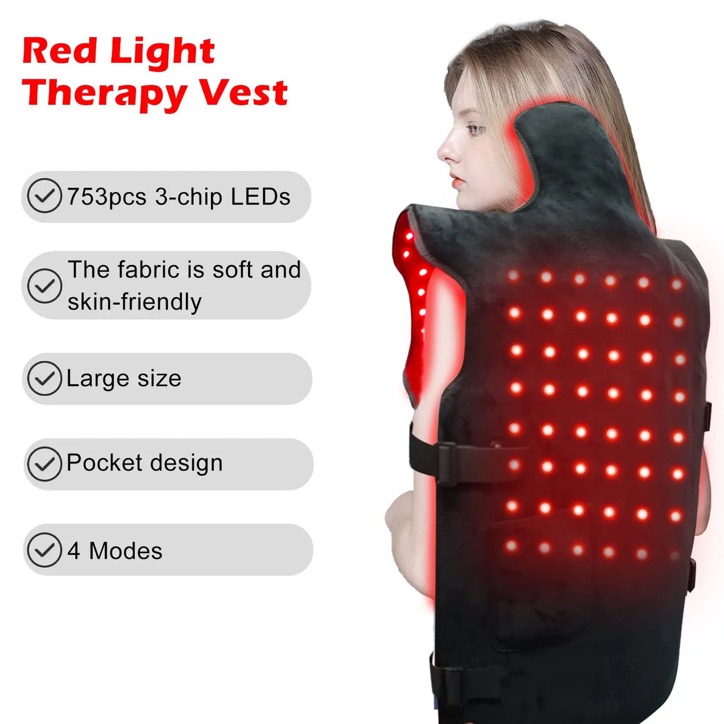 ZONGKUNG Red Light Therapy Vest 3 In 1 Infrared Pad