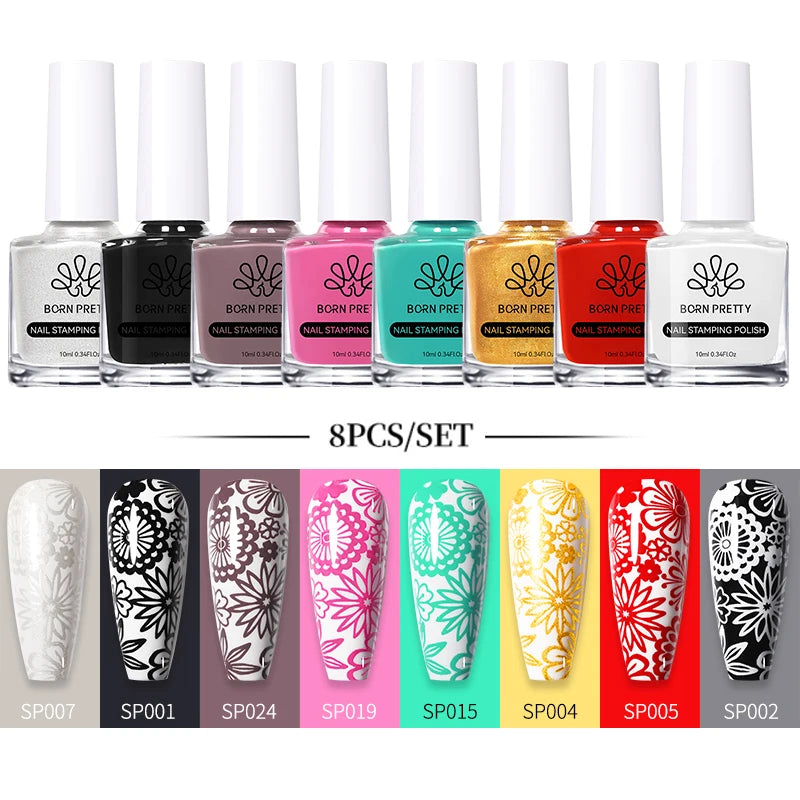 Born Pretty Nail Art Stamping Polish Varnish Kit Set