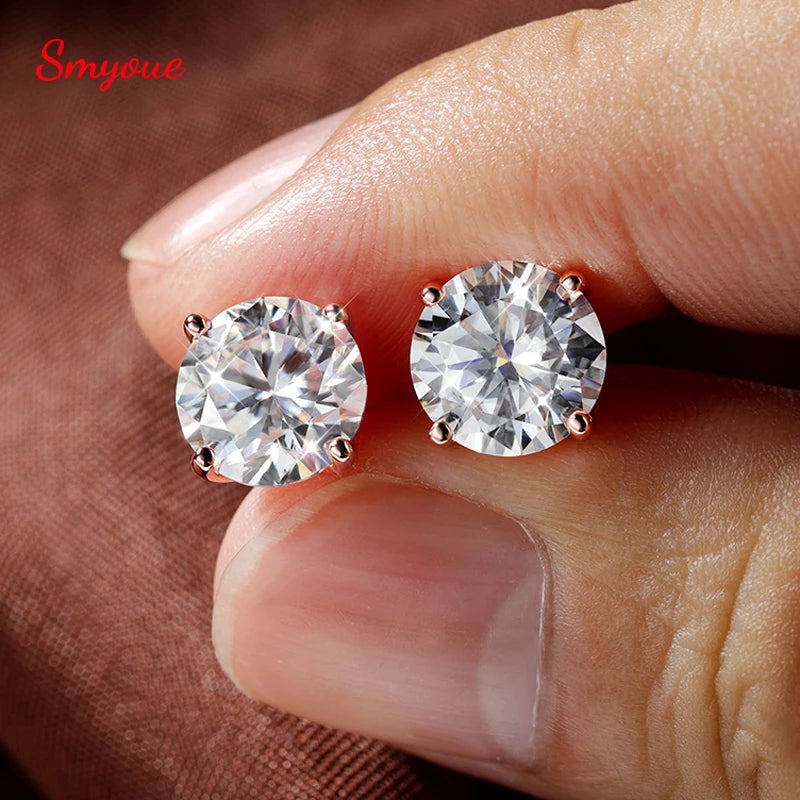 SMYOUE Moissanite Stud Earrings For Women And Men 925 Sterling