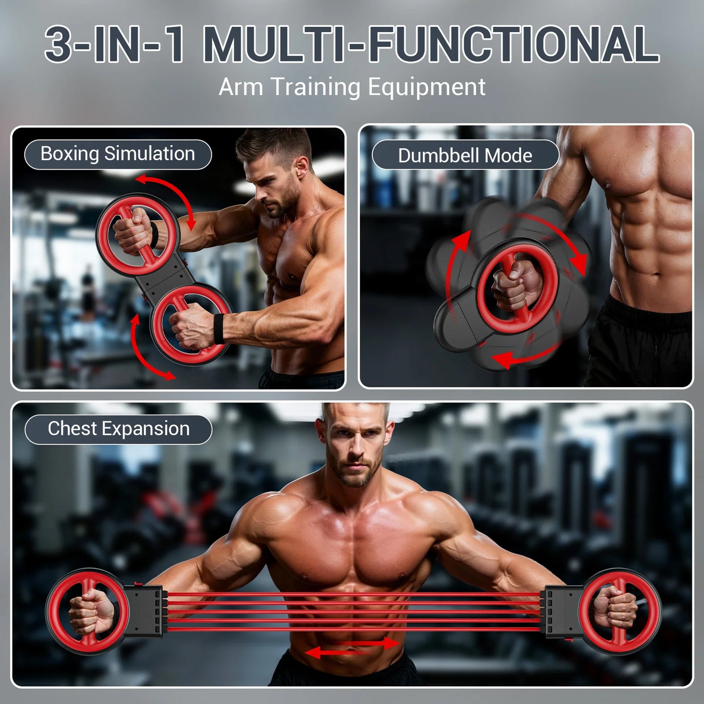 Three In One Upper Body Strength Trainer With Forearm Crank