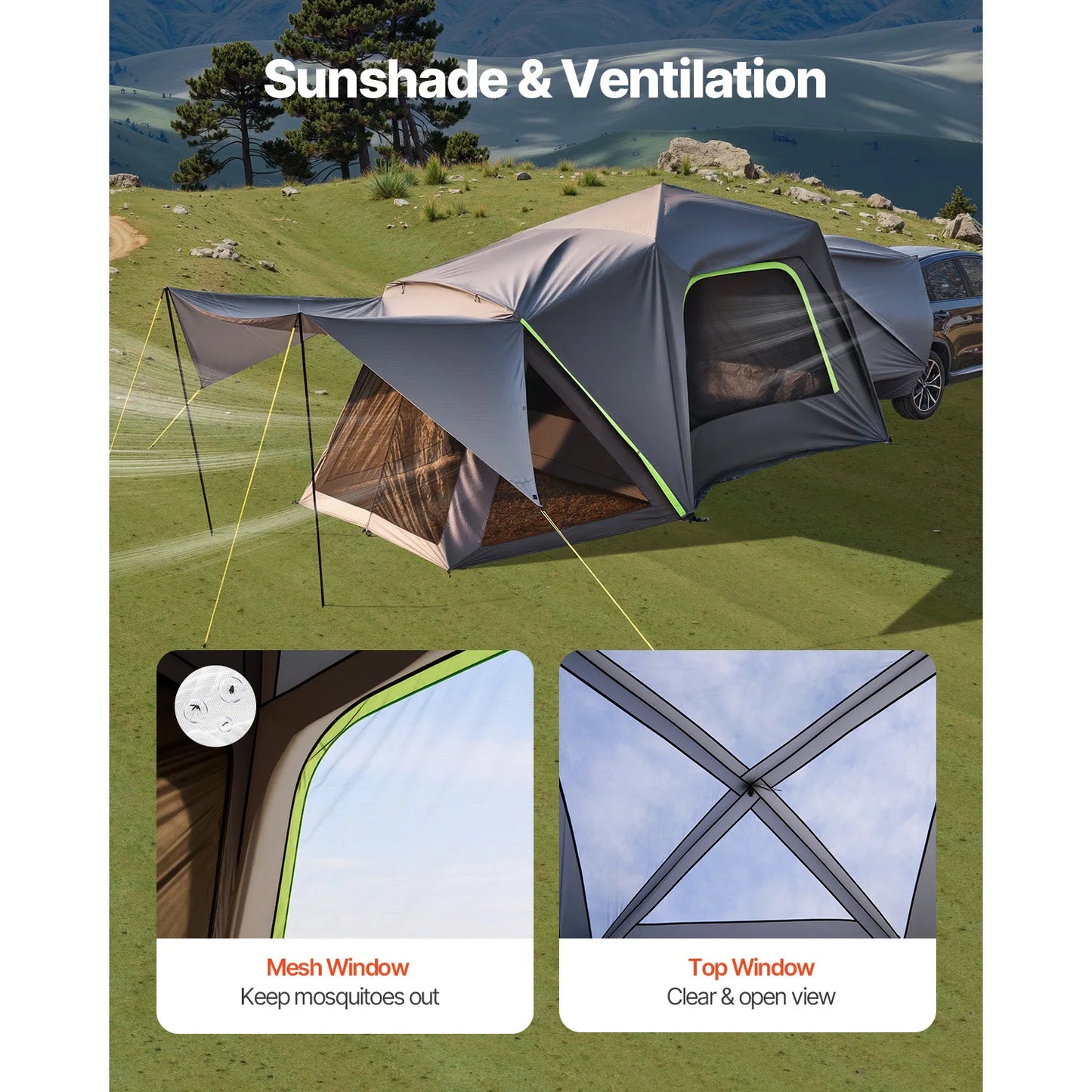 SucceBuy SUV Tent for Camping Waterproof Double Layer Shade Awning