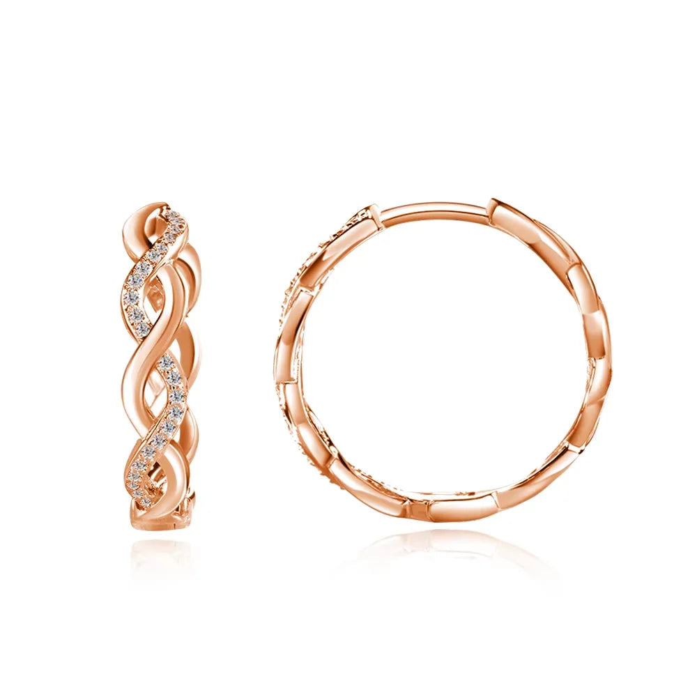 Knobspin GRA Moissanite Hoop Earrings S925 Silver Plated