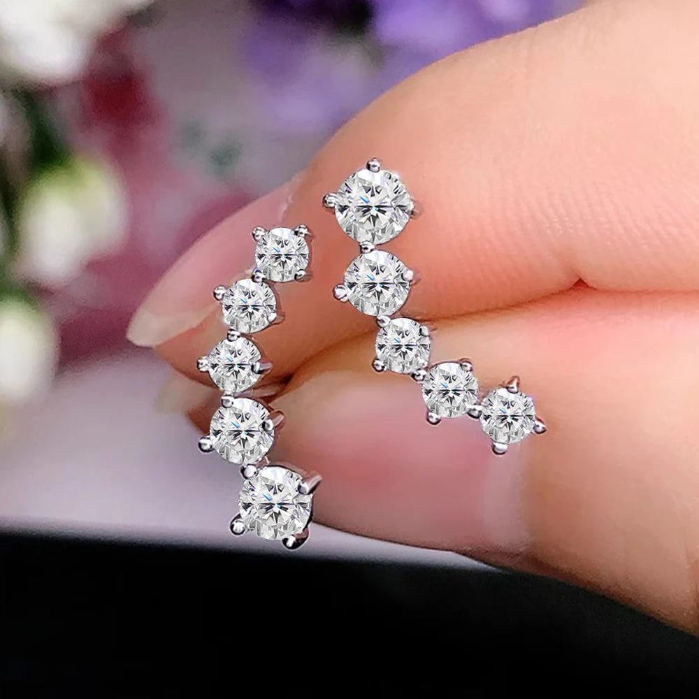 Houtros Moissanite Diamond Stud Earrings GRA Certified 925 Sterling Silver