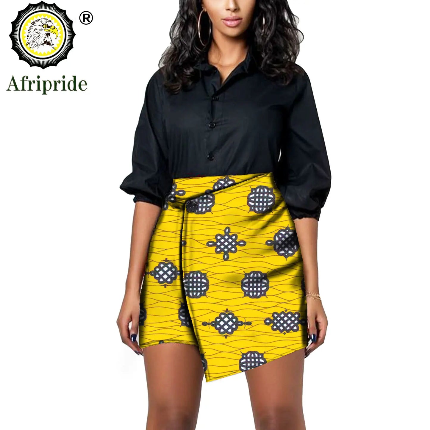 Afripride Women African Print Batik Ruffle Mini Skirt