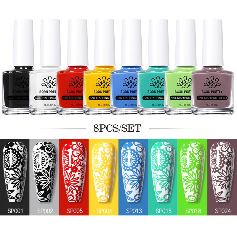 Born Pretty Nail Art Stamping Polish Varnish Kit Set