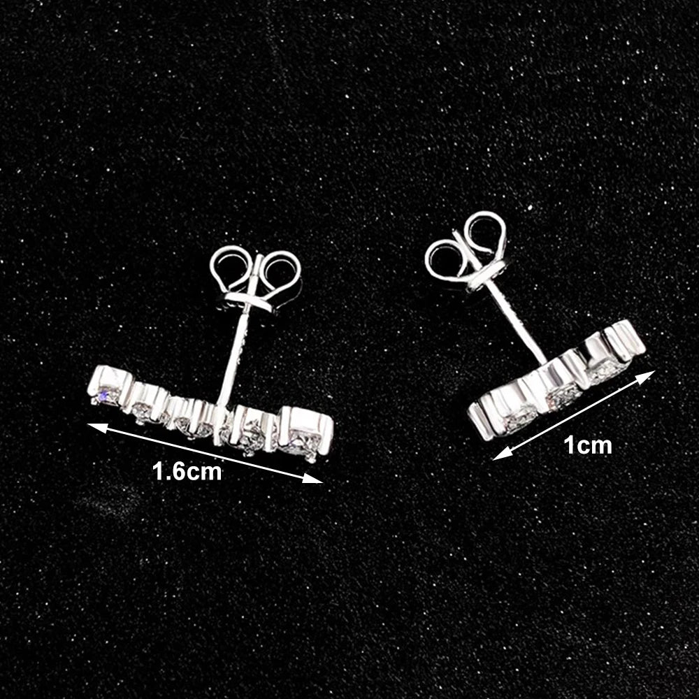 Houtros Moissanite Diamond Stud Earrings GRA Certified 925 Sterling Silver