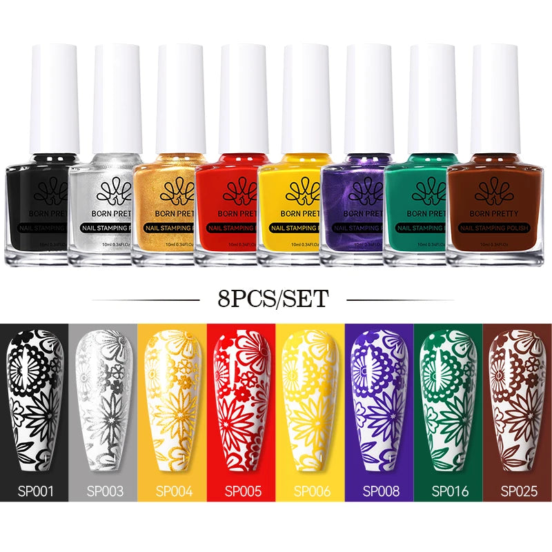 Born Pretty Nail Art Stamping Polish Varnish Kit Set