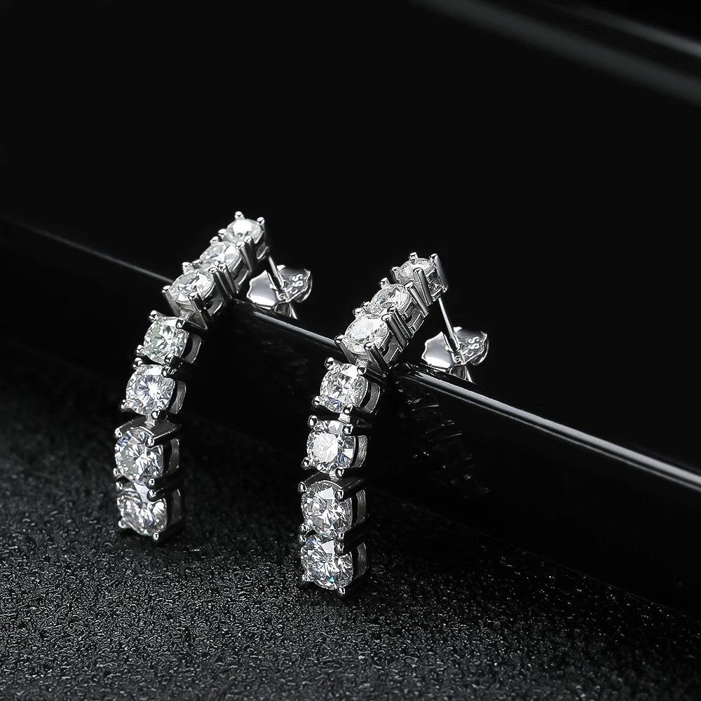 Knobspin Moissanite Stud Earrings D VVS1 GRA S925 Plated
